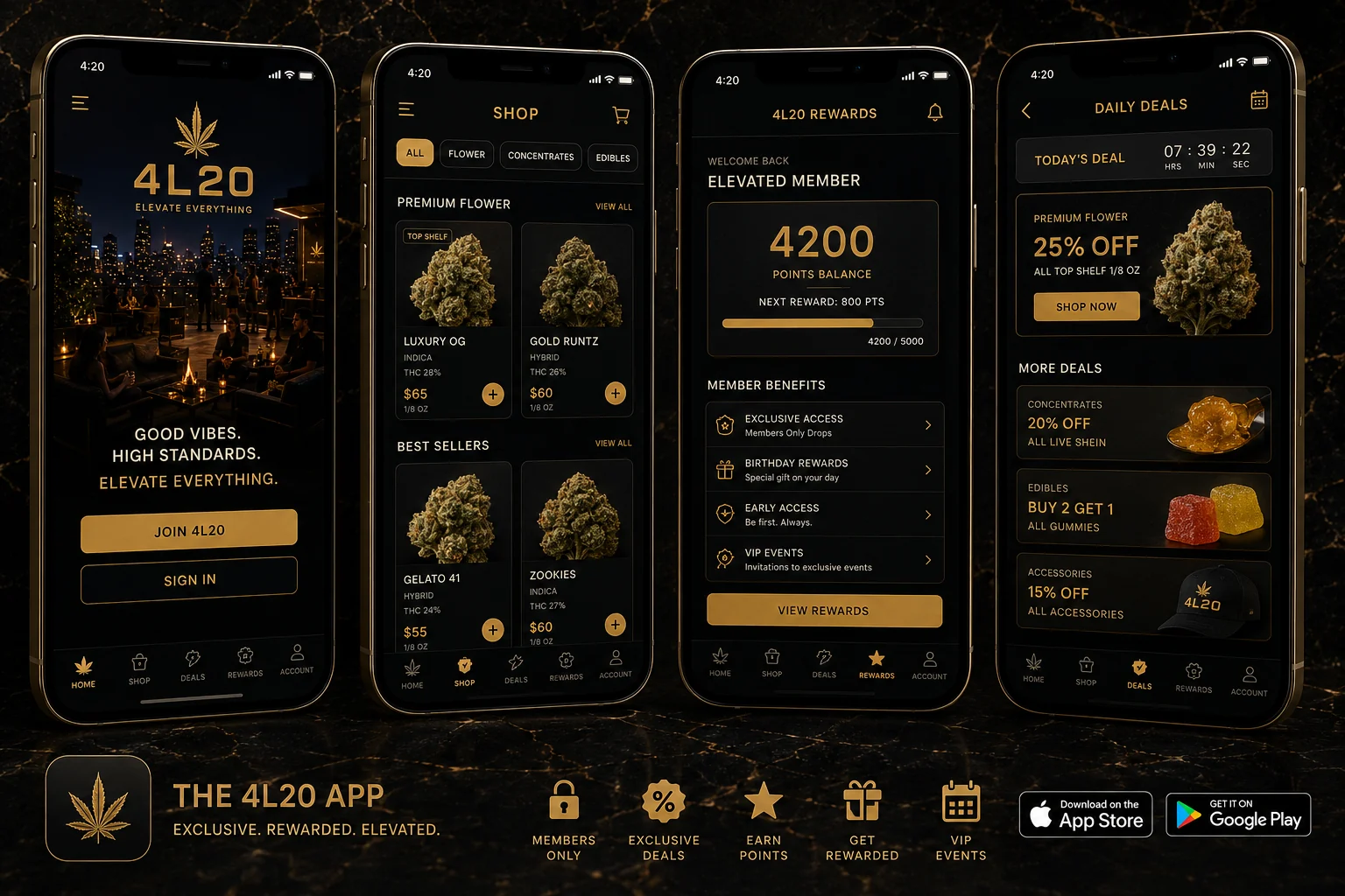 4L20 app and rewards mockup